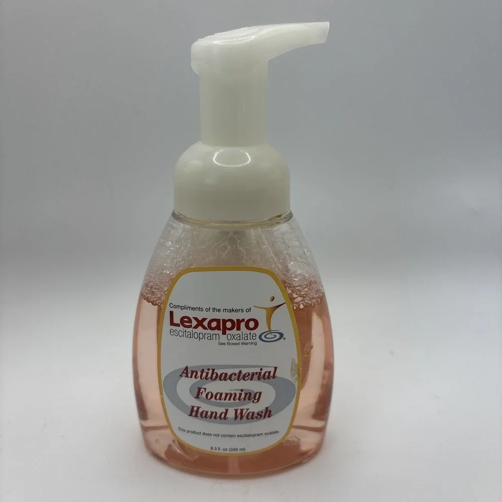 LEXAPRO Antibacterial Foaming Hand Wash Pharmaceutical Ad Collectible 8.3 Oz Vtg